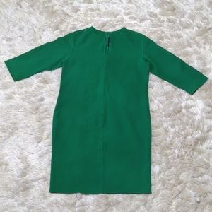 St. John Green Wool Tunic V-Neck Shift Dress 8